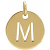 14K Yellow Initial M 10 mm Disc Pendant-Siddiqui Jewelers