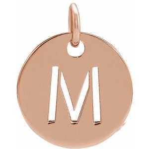 18K Rose Gold-Plated Sterling Silver Initial M Pendant Siddiqui Jewelers