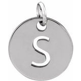 14K White Initial S Pendant Siddiqui Jewelers