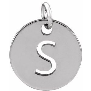 14K White Initial S Pendant Siddiqui Jewelers