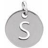 Sterling Silver Initial S 10 mm Disc Pendant-Siddiqui Jewelers