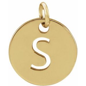 18K Yellow Gold-Plated Sterling Silver Initial S Pendant Siddiqui Jewelers