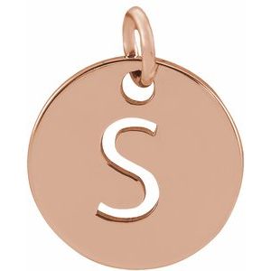 18K Rose Gold-Plated Sterling Silver Initial S Pendant Siddiqui Jewelers