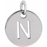 14K White Initial N Pendant Siddiqui Jewelers