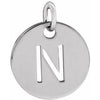 Sterling Silver Initial N Pendant Siddiqui Jewelers