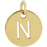 14K Yellow Initial N Pendant Siddiqui Jewelers