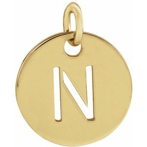 18K Yellow Gold-Plated Sterling Silver Initial N Pendant Siddiqui Jewelers