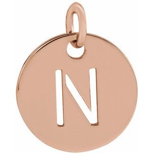 14K Rose Initial N Pendant Siddiqui Jewelers