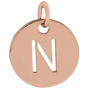 18K Rose Gold-Plated Sterling Silver Initial N Pendant Siddiqui Jewelers