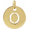 18K Yellow Gold-Plated Sterling Silver Initial O 10 mm Disc Pendant-Siddiqui Jewelers