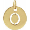 14K Yellow Initial O 10 mm Disc Pendant-Siddiqui Jewelers