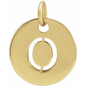 18K Yellow Gold-Plated Sterling Silver Initial O Pendant Siddiqui Jewelers