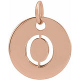 14K Rose Initial O Pendant Siddiqui Jewelers