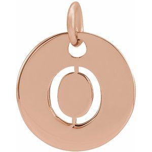 18K Rose Gold-Plated Sterling Silver Initial O Pendant Siddiqui Jewelers