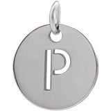 Sterling Silver Initial P Pendant Siddiqui Jewelers