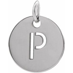 14K White Initial P Pendant Siddiqui Jewelers