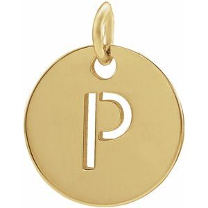 18K Yellow Gold-Plated Sterling Silver Initial P Pendant Siddiqui Jewelers