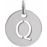 Sterling Silver Initial Q Pendant Siddiqui Jewelers