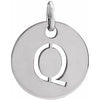 14K White Initial Q Pendant Siddiqui Jewelers