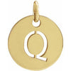 14K Yellow Initial Q Pendant Siddiqui Jewelers