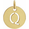 18K Yellow Gold-Plated Sterling Silver Initial Q Pendant Siddiqui Jewelers