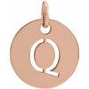 18K Rose Gold-Plated Sterling Silver Initial Q Pendant Siddiqui Jewelers