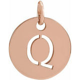 18K Rose Gold-Plated Sterling Silver Initial Q Pendant Siddiqui Jewelers