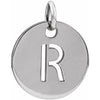 Sterling Silver Initial R 10 mm Disc Pendant-Siddiqui Jewelers