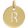 18K Yellow Gold-Plated Sterling Silver Initial R Pendant Siddiqui Jewelers