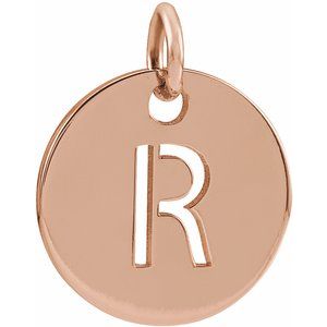 18K Rose Gold-Plated Sterling Silver Initial R Pendant Siddiqui Jewelers
