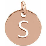 14K Rose Initial S Pendant Siddiqui Jewelers