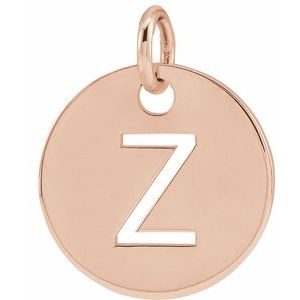 18K Rose Gold-Plated Sterling Silver Initial Z Pendant Siddiqui Jewelers