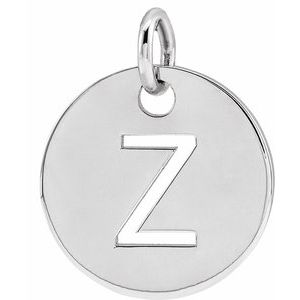 14K White Initial Z Pendant Siddiqui Jewelers