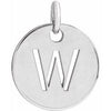 Sterling Silver Initial W 10 mm Disc Pendant-Siddiqui Jewelers