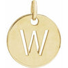 18K Yellow Gold-Plated Sterling Silver Initial W Pendant Siddiqui Jewelers