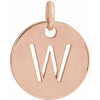18K Rose Gold-Plated Sterling Silver Initial W Pendant Siddiqui Jewelers