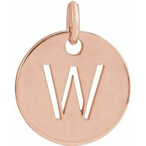 18K Rose Gold-Plated Sterling Silver Initial W Pendant Siddiqui Jewelers