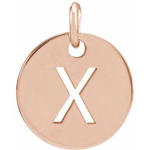 18K Rose Gold-Plated Sterling Silver Initial X Pendant Siddiqui Jewelers