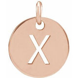 14K Rose Initial X Pendant Siddiqui Jewelers