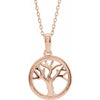 14K Rose Tree of Life 16-18" Necklace - Siddiqui Jewelers