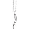 Sterling Silver 25.75 x 5.3 mm Italian Horn 16-18" Necklace - Siddiqui Jewelers