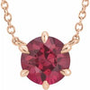 14K Rose Ruby Solitaire 16" Necklace - Siddiqui Jewelers