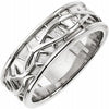 Sterling Silver 6.5 mm Thorn Design Band Size 6 - Siddiqui Jewelers