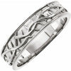14K White 6 mm Thorn Design Band Size 10 - Siddiqui Jewelers