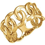 14K Yellow 9.5 mm Link Design Band - Siddiqui Jewelers