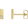 14K Yellow .03 CTW Diamond Bar Earring - Siddiqui Jewelers