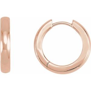 14K Rose 17.5 mm Hoop Earrings Siddiqui Jewelers