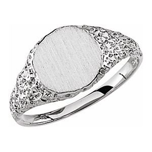 Sterling Silver 9 mm Round Signet Ring - Siddiqui Jewelers