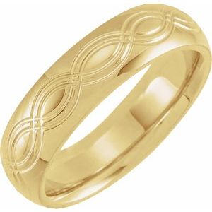 14K Yellow 6 mm Infinity Patterned Band Size 10 - Siddiqui Jewelers