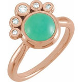 14K Rose Chrysoprase & 1/8 CTW Diamond Ring - Siddiqui Jewelers